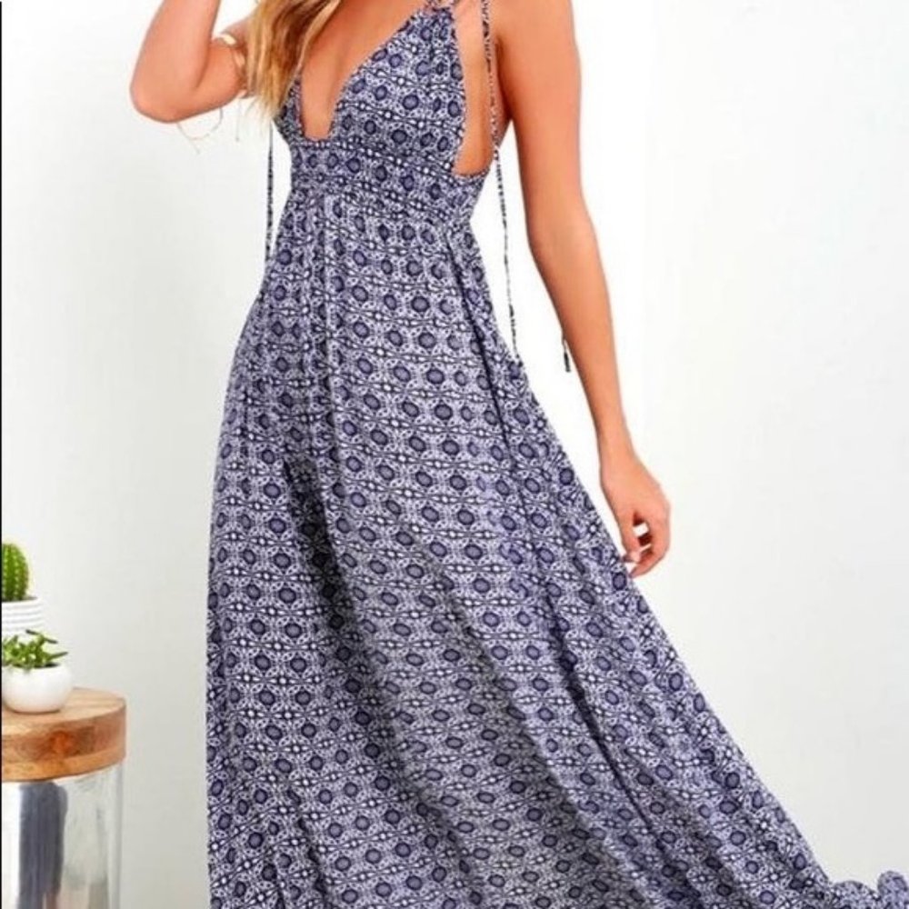 LULUS FIELD DAY BOHO MAXI DRESS XS NWT!
